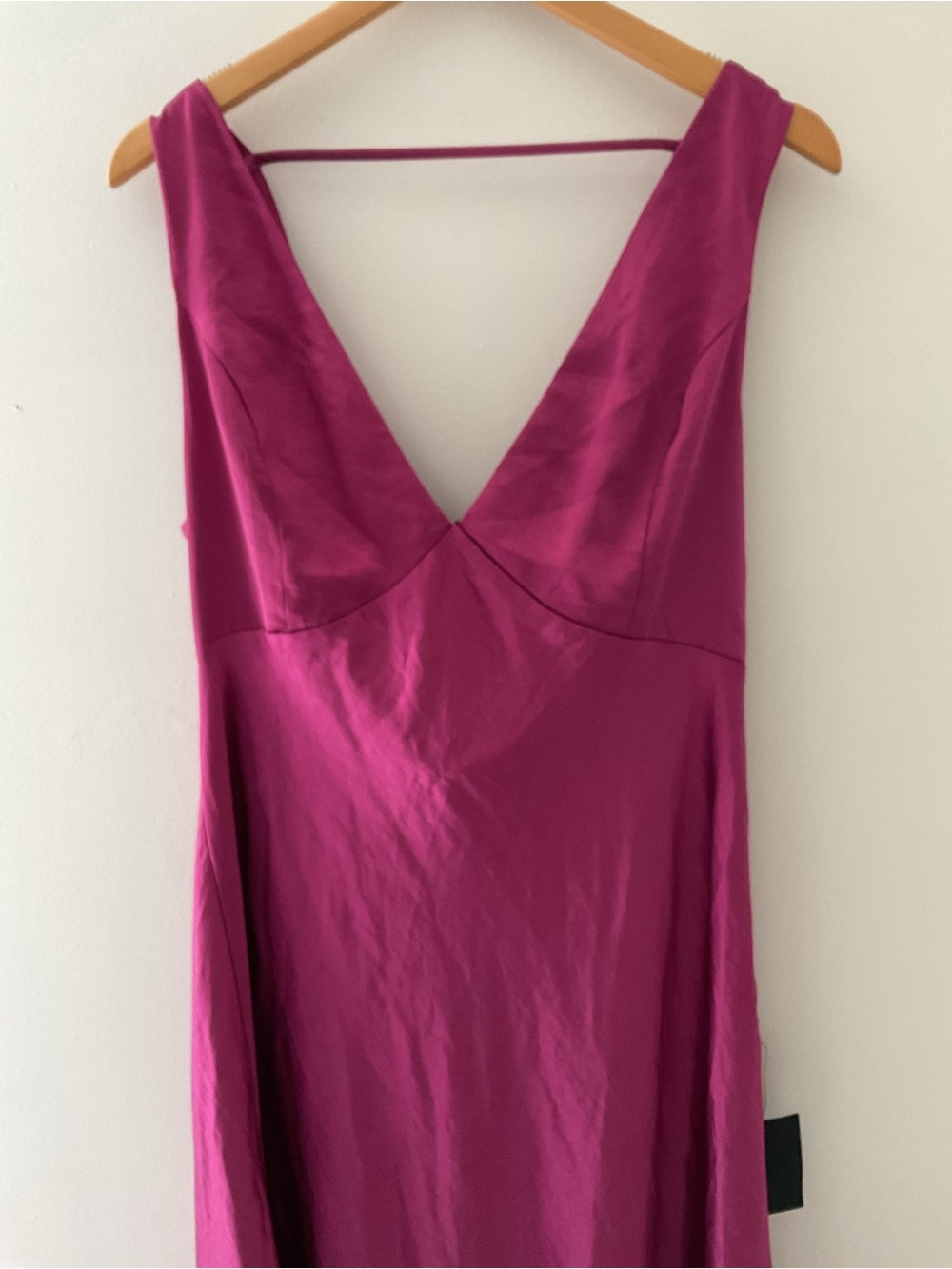 Lulus Incredible Love Magenta Satin Cowl Back V-Neck Midi Slip Dress XL - Picture 5 of 14
